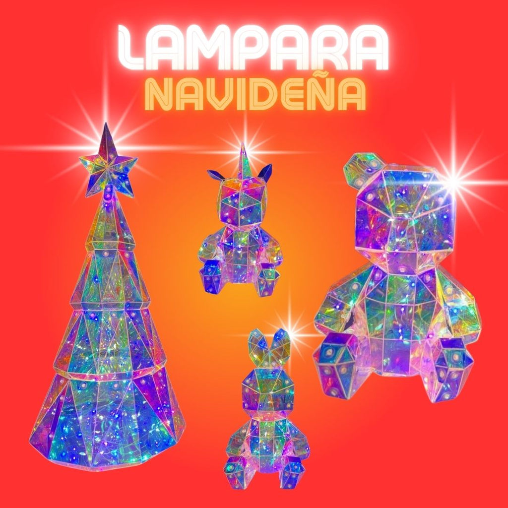 Lámpara Navideña 3D Desmontable - Luz Cálida LED
